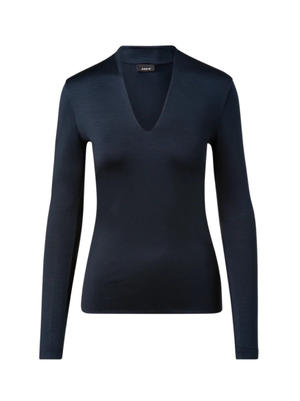 Akris Silk Jersey Stretch Top with V-Neck Size 6